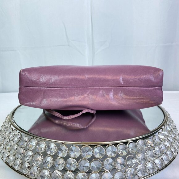 Paula 💜 Vintage Y2K Metallic Lavender Leather Clutch – Mary Ann Rosenfeld - Picture 8 of 12
